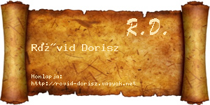 Rövid Dorisz névjegykártya